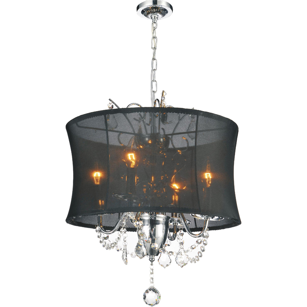 Charlotte 4 Light Drum Shade Chandelier With Chrome Finish
