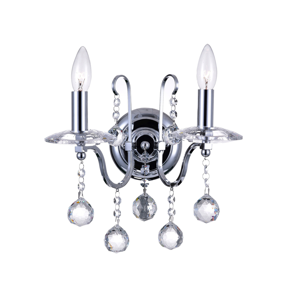 Valentina 2 Light Wall Sconce With Chrome Finish