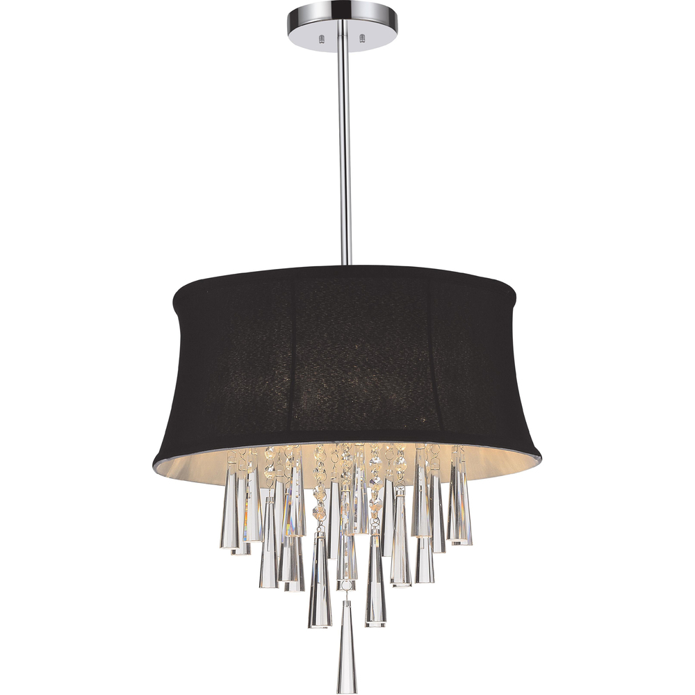 Audrey 4 Light Drum Shade Chandelier With Chrome Finish