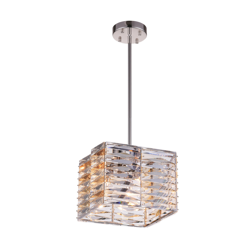 Squill 4 Light Down Mini Chandelier With Polished Nickel Finish