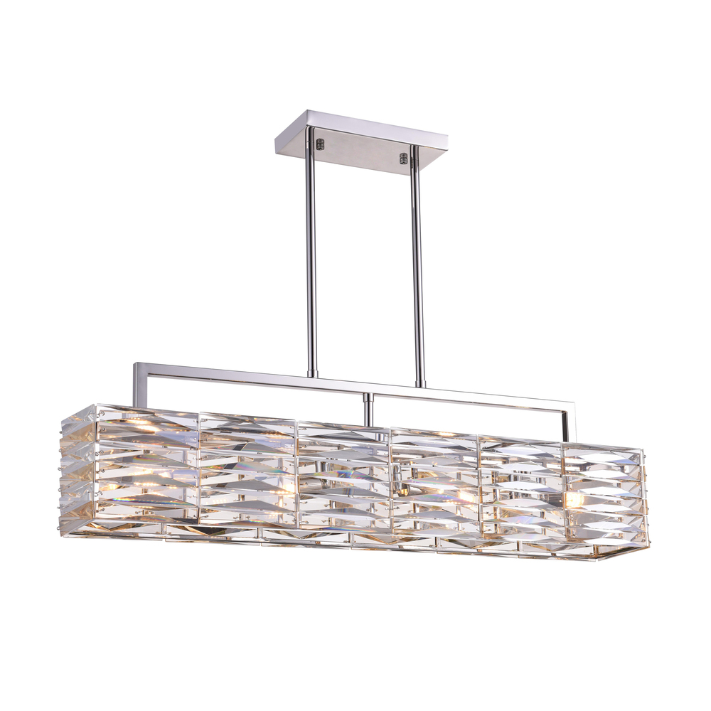 Squill 4 Light Island Chandelier With Polished Nickel Finish