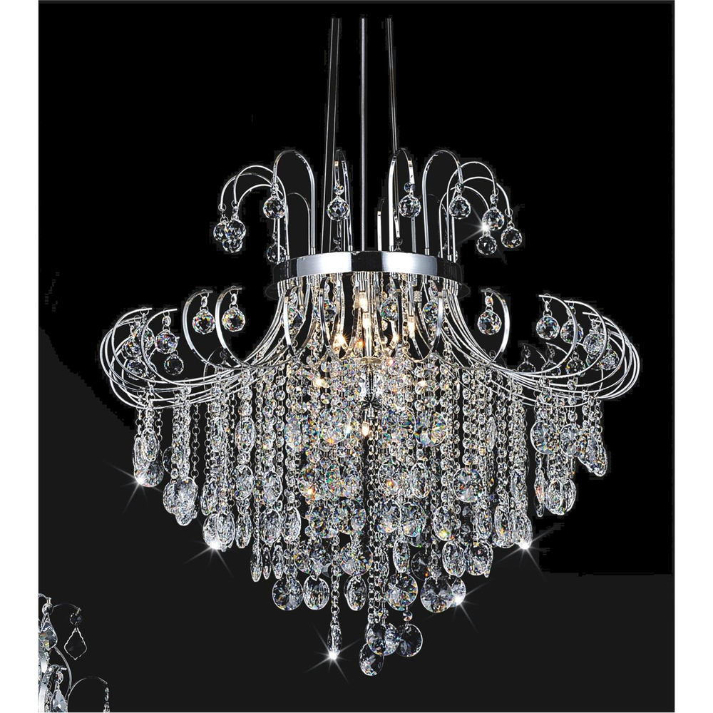 Prism 15 Light Down Chandelier With Chrome Finish