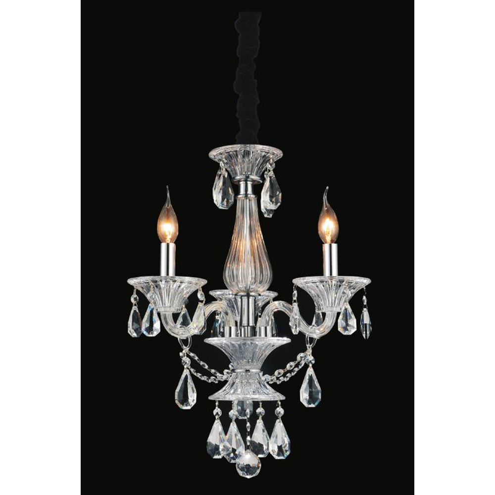 Lexis 3 Light Up Chandelier With Chrome Finish