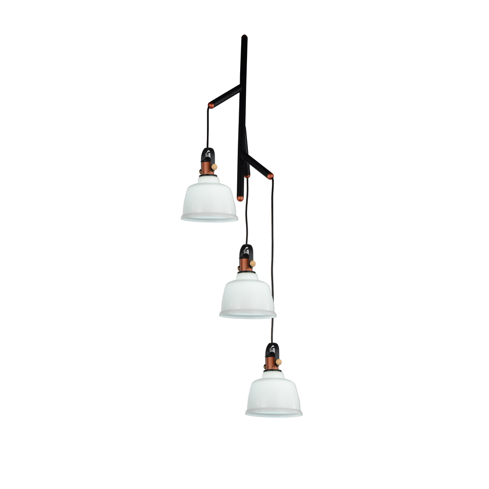 Tower Bell 3 Light Down Pendant With White Finish