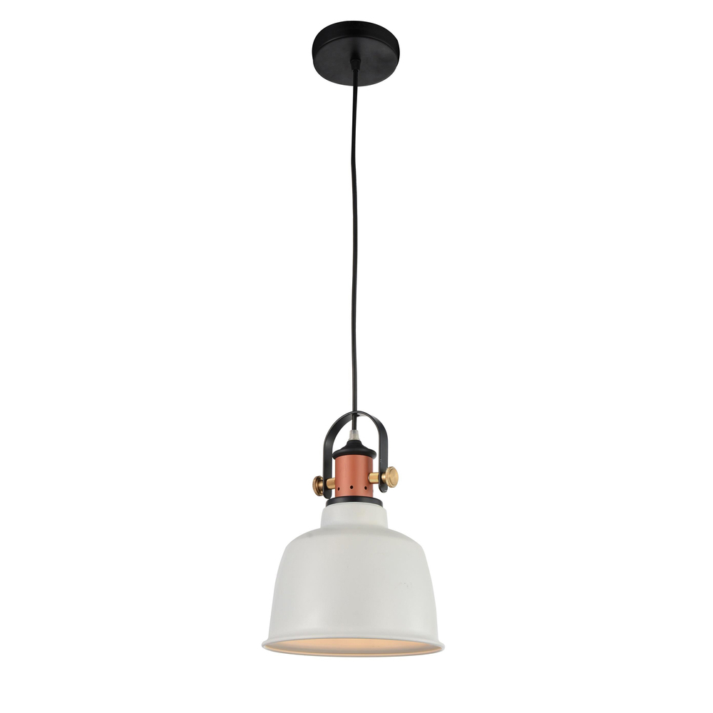 Tower Bell 1 Light Down Pendant With White Finish