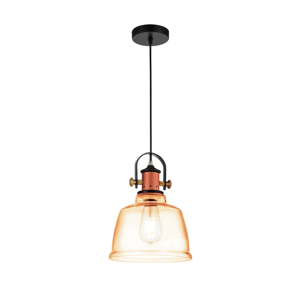 Tower Bell 1 Light Down Pendant With Cognac Finish