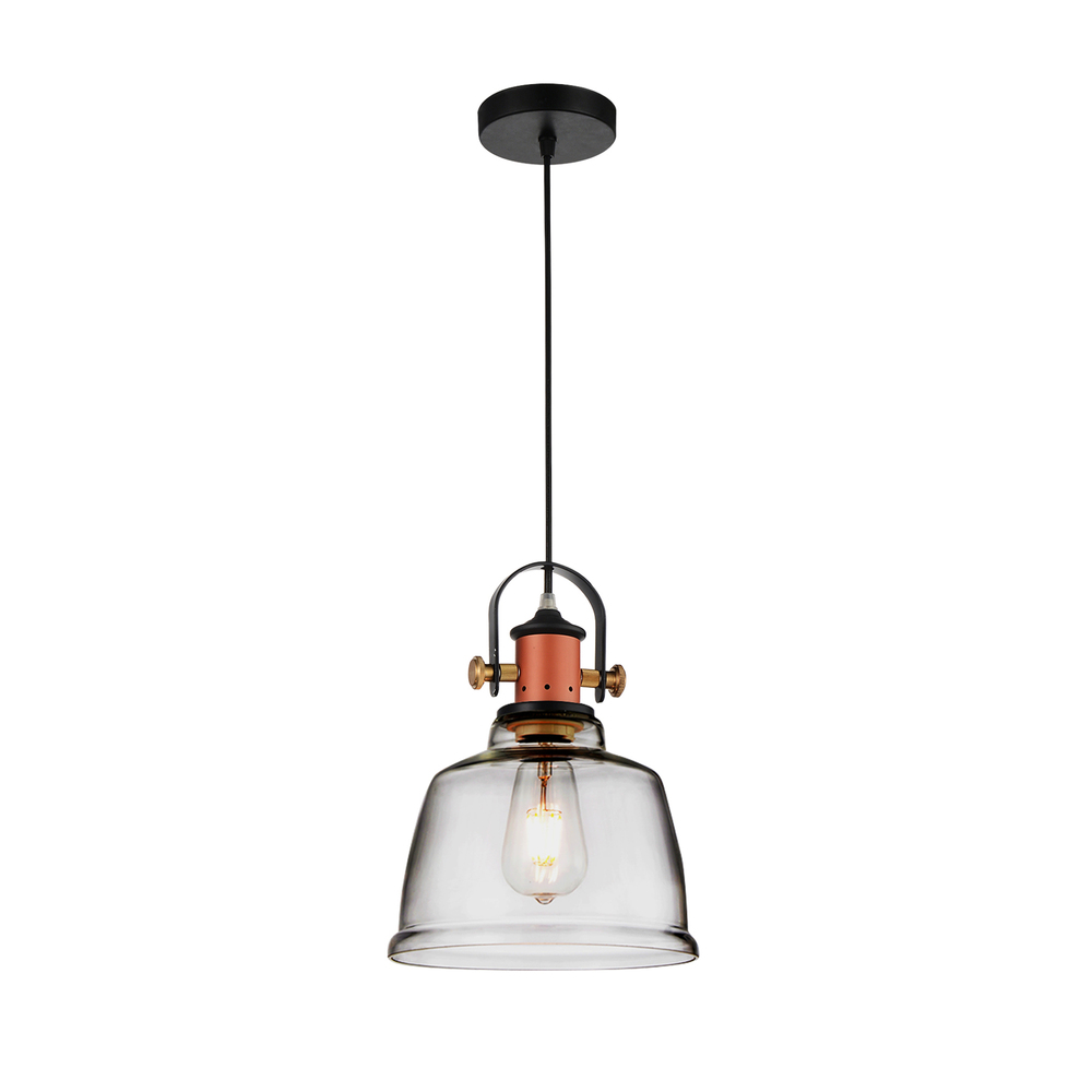 Tower Bell 1 Light Down Pendant With Smoke Finish