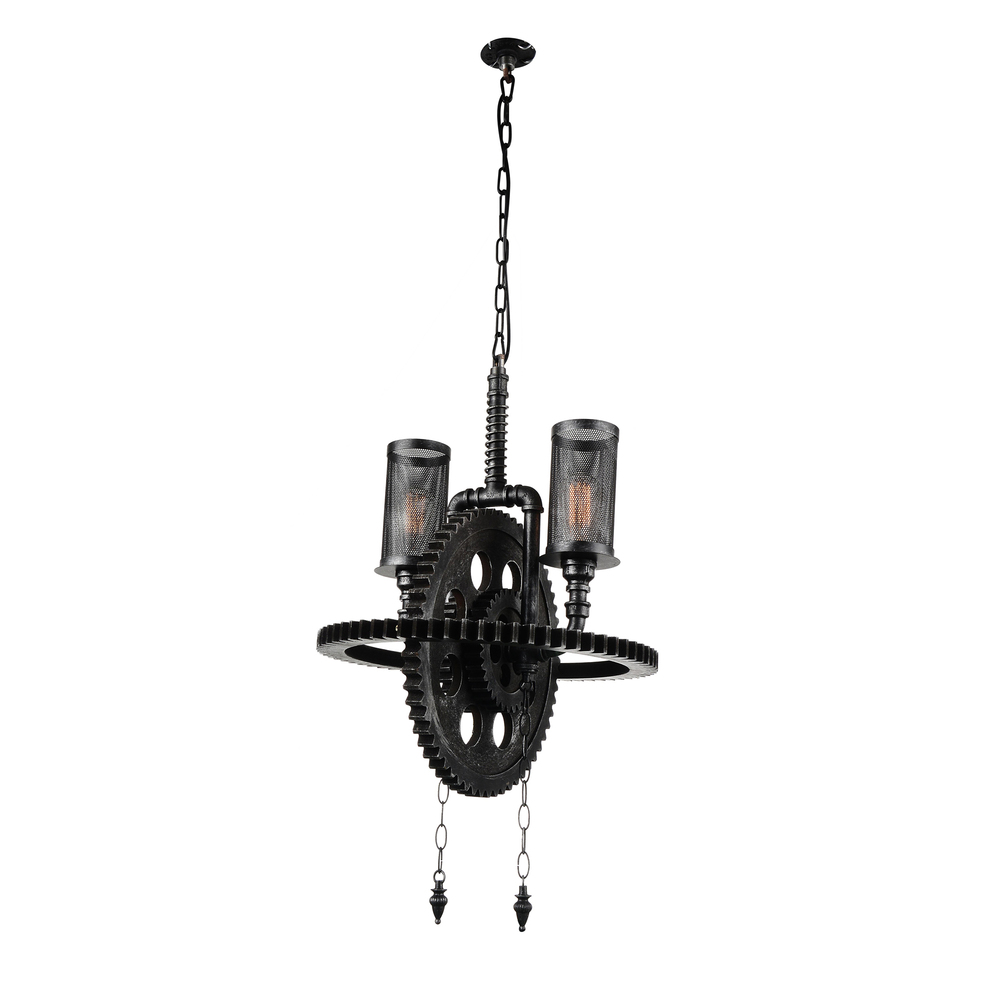 Manchi 2 Light Up Chandelier With Gray Finish