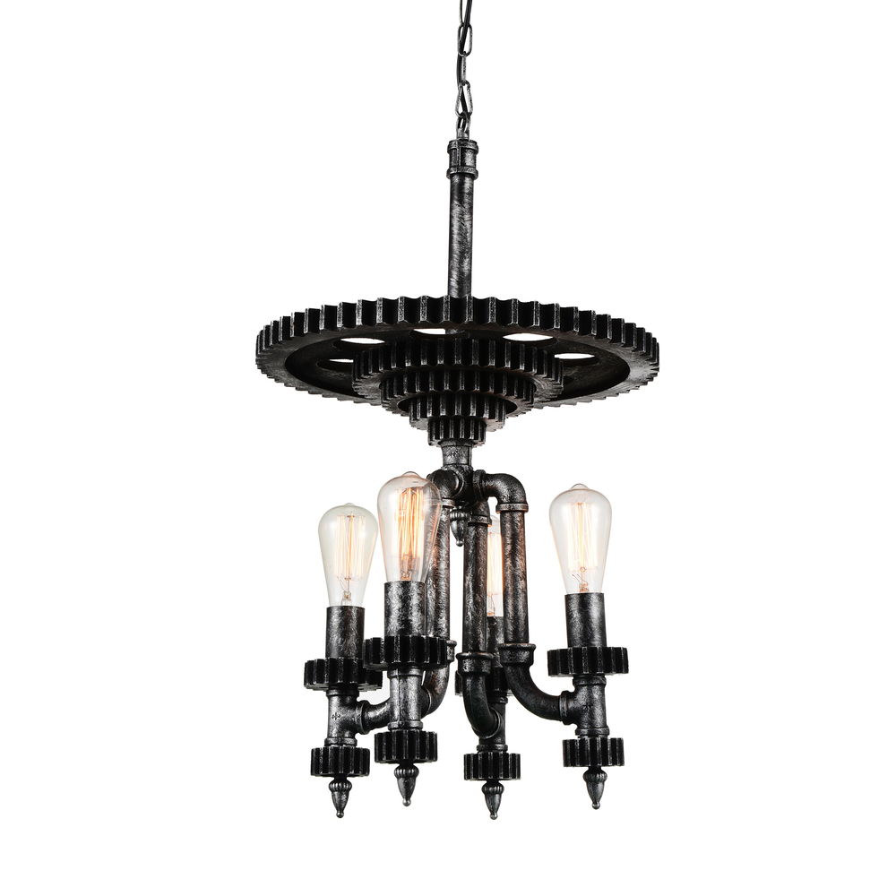 Soto 4 Light Up Chandelier With Gray Finish