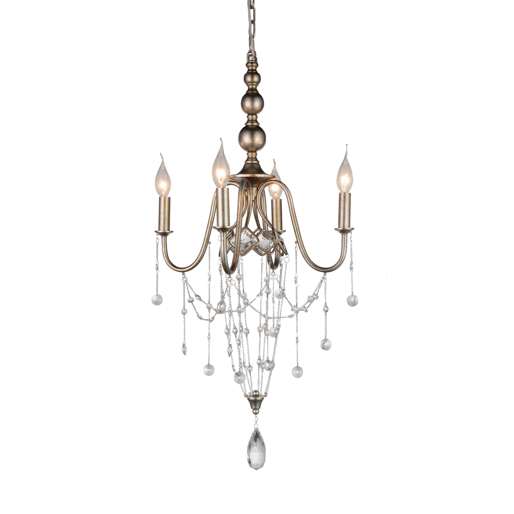 Pembina 4 Light Up Chandelier With Speckled Nickel Finish