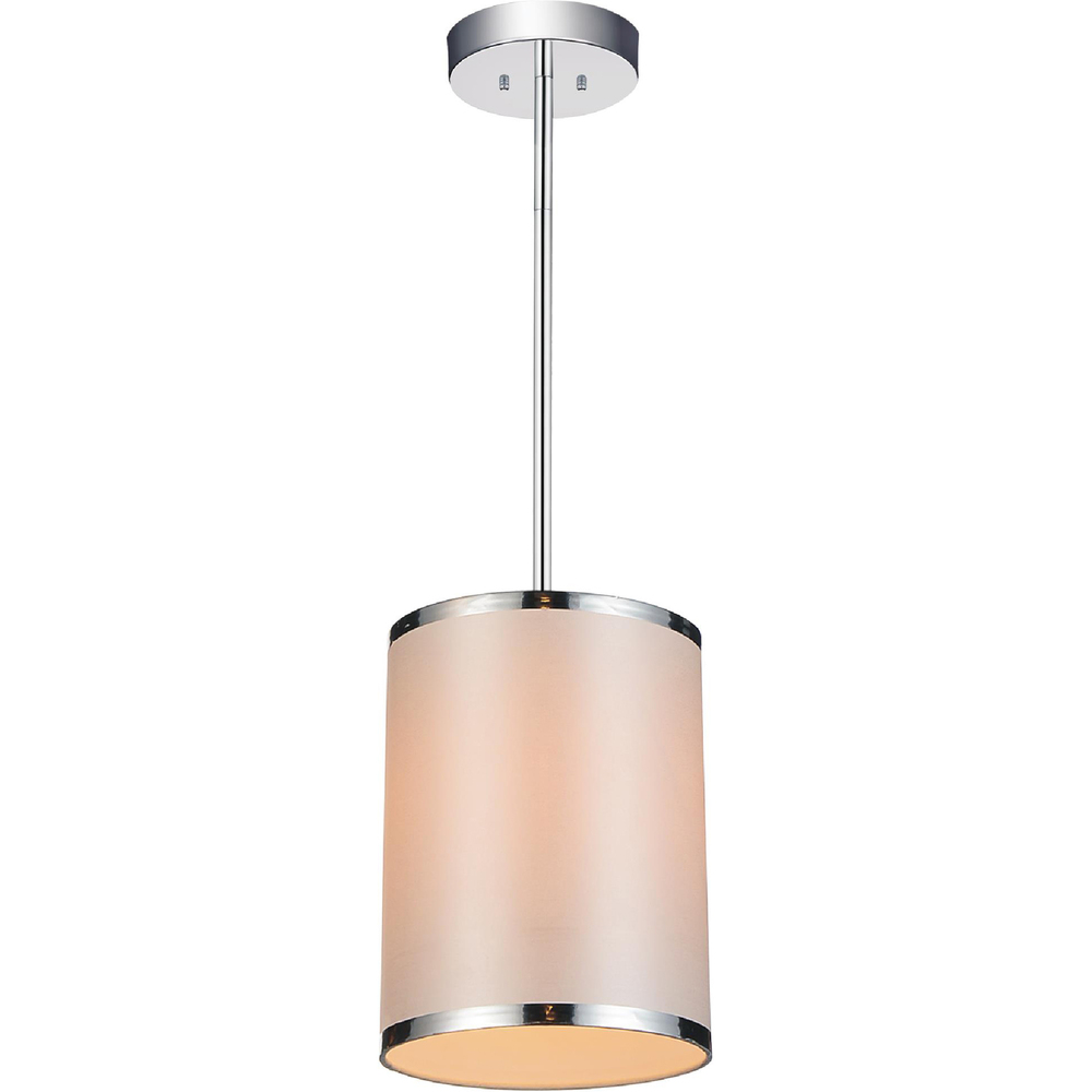 Orchid 1 Light Drum Shade Mini Pendant With Chrome Finish