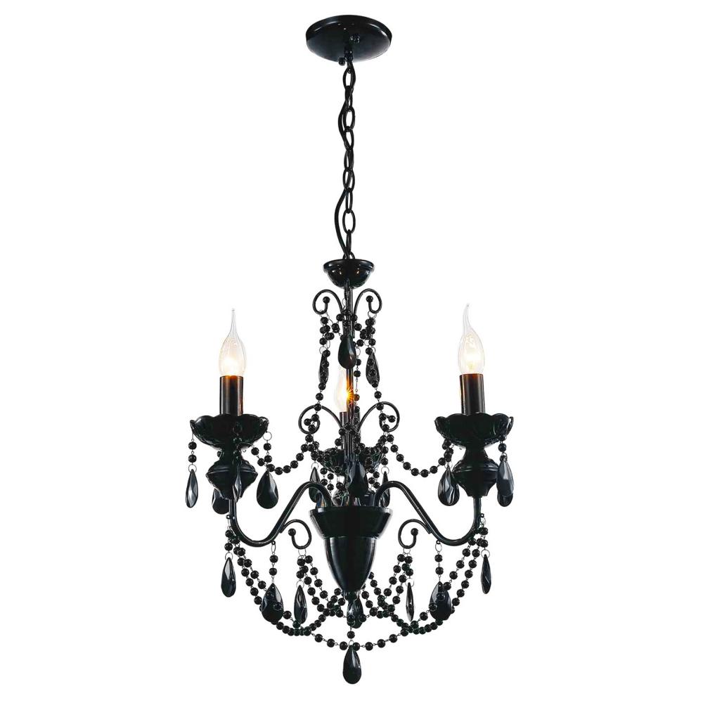 Keen 3 Light Up Chandelier With Black Finish