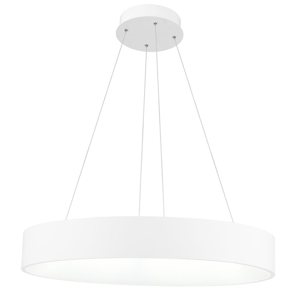 Arenal LED Drum Shade Pendant With White Finish