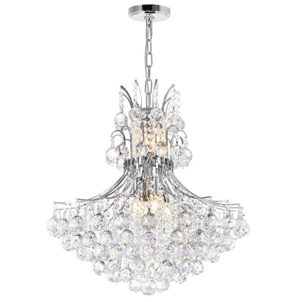 Princess 10 Light Down Chandelier With Chrome Finish