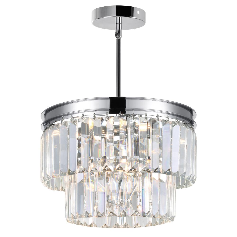 Weiss 5 Light Down Mini Chandelier With Chrome Finish
