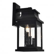  0418W7S-3 - Milford 3 Light Outdoor Black Wall Lantern