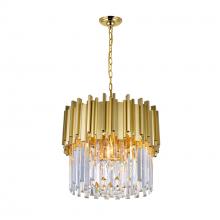  1112P16-4-169 - Deco 4 Light Down Chandelier With Medallion Gold Finish