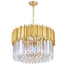  1112P24-7-169 - Deco 7 Light Down Chandelier With Medallion Gold Finish