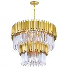  1112P32-12-169 - Deco 12 Light Down Chandelier With Medallion Gold Finish