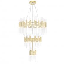  1120P32-123-602 - Orgue 123 Light Chandelier With Satin Gold Finish