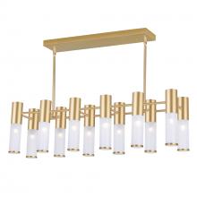  1221P32-12-625 - Pipes 12 Light Island/Pool Table Chandelier With Sun Gold Finish