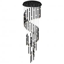  1262P30-54-101 - Flute 54 Light LED Chandelier With Black Finish