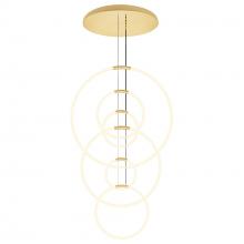  1273P35-6-602-R - Hoops 6 Light LED Chandelier With Satin Gold Finish