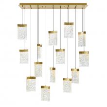  1587P48-14-624-RC - Lava Integrated LED Brass Chandelier