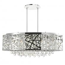  5008P32ST-O - Eternity 8 Light Drum Shade Chandelier With Chrome Finish