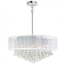 CWI Lighting 5062P24C (Clear + W) - Radiant 12 Light Drum Shade Chandelier With Chrome Finish