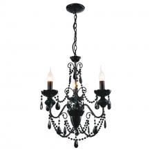  5095P16B-3 - Keen 3 Light Up Chandelier With Black Finish