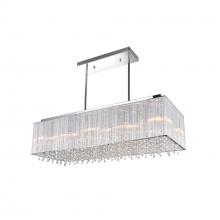  5319P32C-RC (Straight) - Spring Morning 10 Light Drum Shade Chandelier With Chrome Finish