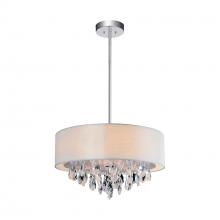  5443P14C (Off White) - Dash 3 Light Drum Shade Chandelier With Chrome Finish