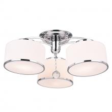  5479C24C-3 - Frosted 3 Light Drum Shade Flush Mount With Chrome Finish