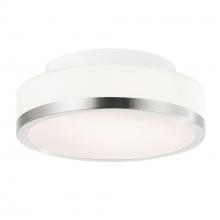  5479C8SN-R - Frosted 1 Light Drum Shade Flush Mount With Satin Nickel Finish