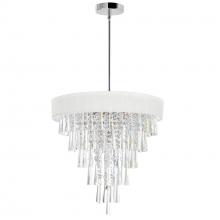  5523P22C (Off White) - Franca 8 Light Drum Shade Chandelier With Chrome Finish
