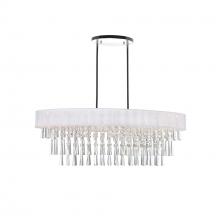  5523P38C-O (Off White) - Franca 8 Light Drum Shade Chandelier With Chrome Finish