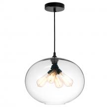  5553P16-Clear - Glass 4 Light Down Pendant With Clear Finish