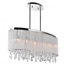  5562P26C-O Clear - Benson 5 Light Drum Shade Chandelier With Chrome Finish