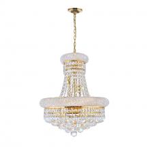  8001P18G - Empire 8 Light Down Chandelier With Gold Finish