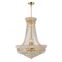  8001P24G - Empire 17 Light Down Chandelier With Gold Finish
