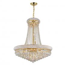  8001P32G - Empire 19 Light Down Chandelier With Gold Finish