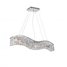  8004P30C-A (Clear) - Glamorous 5 Light Down Chandelier With Chrome Finish