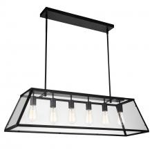  9601P42-6-101 - Alyson 6 Light Down Chandelier With Black Finish