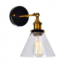  9735W7-1-101 - Eustis 1 Light Wall Sconce With Black & Gold Brass Finish