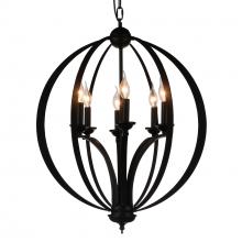  9825P24-6-101 - Drift 6 Light Up Chandelier With Black Finish