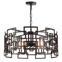 CWI Lighting 9913P25-4-205 - Litani 4 Light Down Chandelier With Brown Finish
