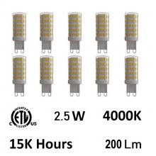  G9K4000-10 - 2.5 Watt G9 LED Bulb 4000K (Set of 10)