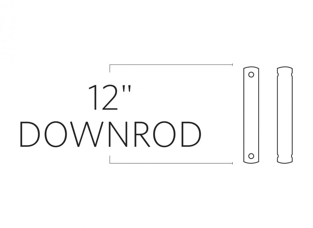 12&#34; Downrod in Dark Weathered Zinc