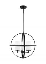  3124603-112 - Alturas indoor dimmable 3-light single tier chandelier in midnight black finish with spherical steel